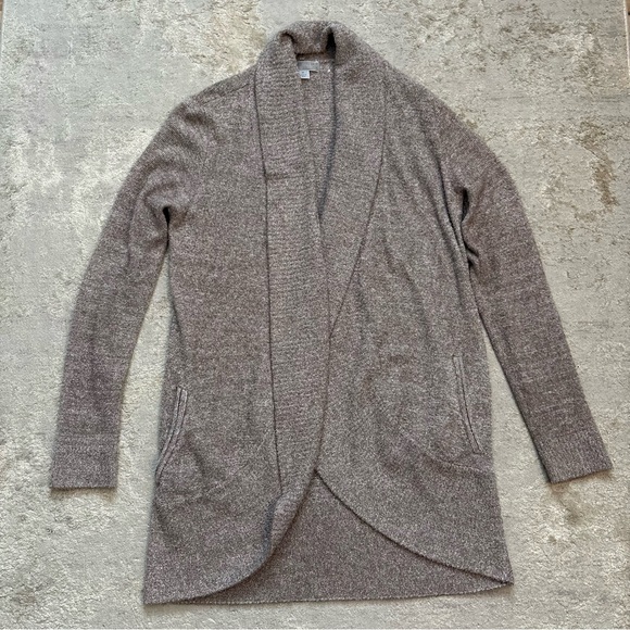 Barefoot Dreams CozyChic Lite Circle Cardi in Sable Brown Size Medium - Picture 6 of 13